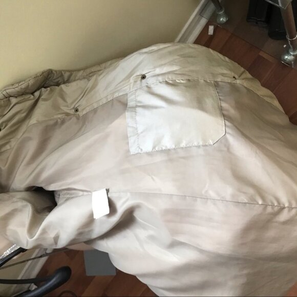 Jones New York Pearl Dual Tone Parka Jacket Coat Down Winter Cozy Tan Pockets M - Picture 14 of 16